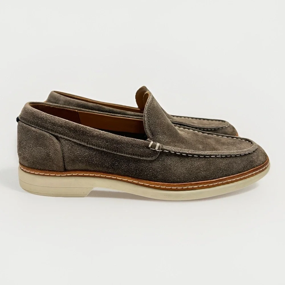 Allen Edmonds WILDER Suede Venetian Slip On Loafers 9.5 D Brown Dress Shoes‎